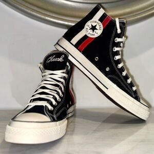 Converse Chuck Taylor All Star 70 High Top Shoes Red & White Stripe - Men’s 11.5